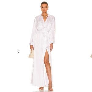New Lagence Cammi Long Shirt Dress White SZ: L Original Price $650